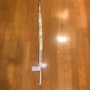 MICHAEL Michael Kors Guitar Strap Embossed Leather Champagne/Oat Purse Strap